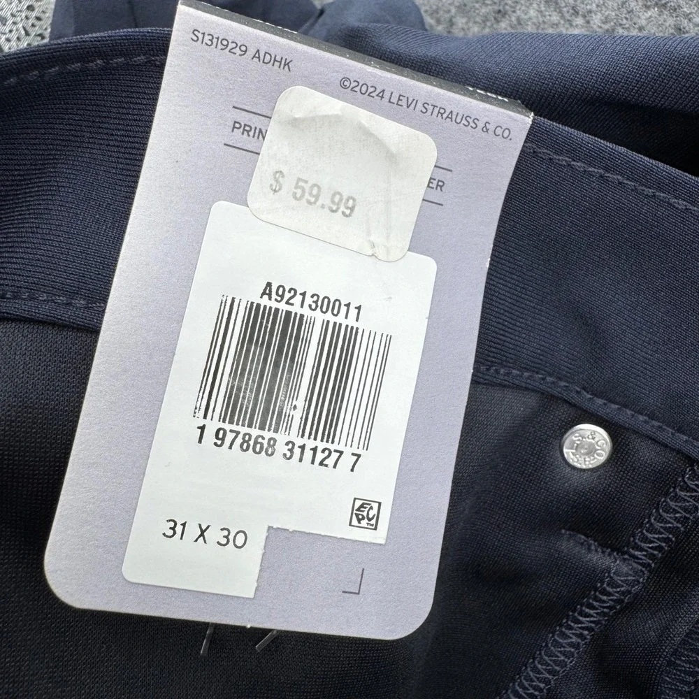 Levi's 511 Slim Tech Pants Mens 31x28 Navy Blue A92130011 Engineered Movement